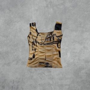 brown and black handmade bustier top